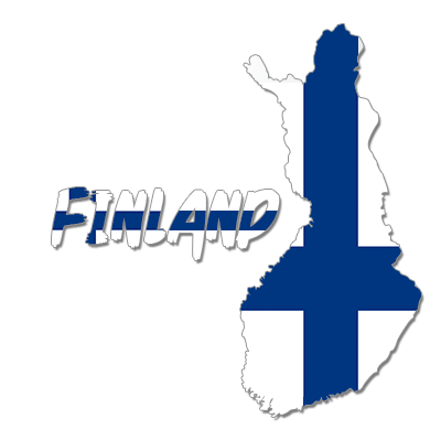 Finland maps design featuring the country silhouette and flag colors, ideal for baby clothing and accessories.\n\nCapt