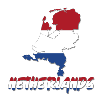 Design featuring the outline of the Netherlands in red, white, and blue, with \"NETHERLANDS\" below.\n\nCaption: Celeb