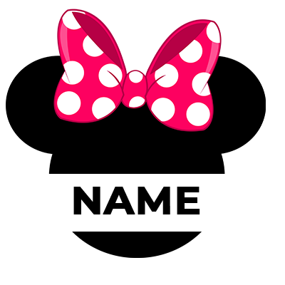 Disney Minnie Pink Bow with White Polka Dots, perfect for accessorizing baby items.\n\nCaption: Add a playful touch to