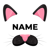 Cute pink cat face design, perfect for baby products like bibs or hats. \n\nCaption: Adorable pink cat design for your