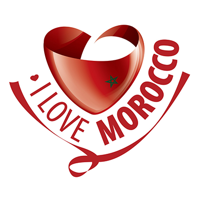Logo featuring a heart-shaped pacifier with \"I Love Morocco\" text, perfect for baby products.\n\nCaption: Celebrate 