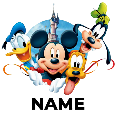 Disney Mickey, Donald, Pluto, and Bingo character design for baby products like pacifiers and accessories.\n\nCaption: