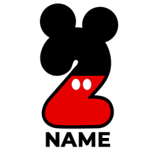 Disney Mickey Number 2 baby product, featuring a fun and colorful design for pacifiers and accessories.\n\nCaption: Di