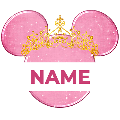 Disney Minnie pink and golden crown design, perfect for baby accessories and gifts. \n\nCaption: Adorn your little one
