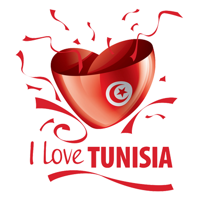 \"Logo featuring a heart with the text \'I Love Tunisia\' for baby products.\"\n\nCaption: Celebrate your love for Tun