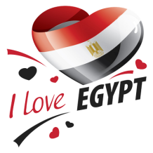 Design featuring a heart with the Egyptian flag and the text \"I Love Egypt,\" suitable for baby products.\n\nCaption: