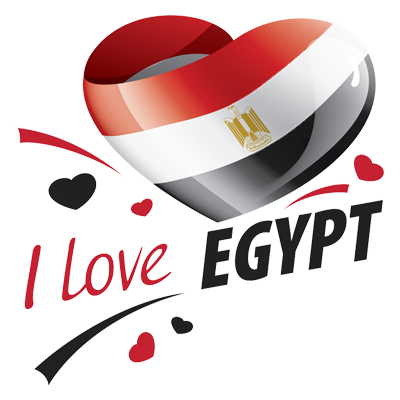 Design featuring a heart with the Egyptian flag and the text \"I Love Egypt,\" suitable for baby products.\n\nCaption: