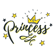 Yellow crown star princess edition-1 design perfect for baby products like hats, bibs, and more.\n\nCaption: Embrace r