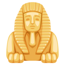 Decorative statue of an Egyptian sphinx, a unique touch for baby items themed around ancient Egypt.\n\nCaption: Bring 