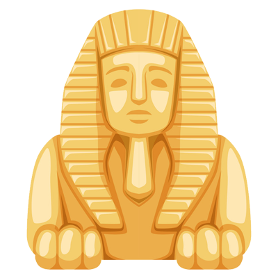 Decorative statue of an Egyptian sphinx, a unique touch for baby items themed around ancient Egypt.\n\nCaption: Bring 