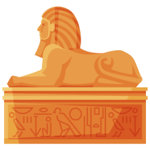 Stylistic Egyptian sphinx statue in warm tones, perfect for a themed nursery decor. \n\nCaption: Add a touch of cultur