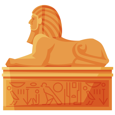 Stylistic Egyptian sphinx statue in warm tones, perfect for a themed nursery decor. \n\nCaption: Add a touch of cultur