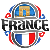 Fun Flag France pattern 1 designed for baby products like pacifiers and bibs.\n\nCaption: Celebrate French style with 