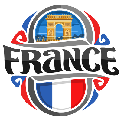 Fun Flag France pattern 1 designed for baby products like pacifiers and bibs.\n\nCaption: Celebrate French style with 