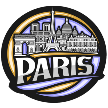 City of Paris model 2 design featuring iconic Paris landmarks, perfect for baby accessories.\n\nCaption: Adorn your ba