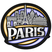 City of Paris model 2 design featuring iconic Paris landmarks, perfect for baby accessories.\n\nCaption: Adorn your ba