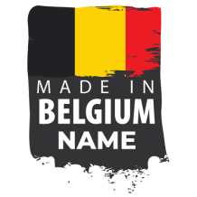 Logo featuring the colors of the Belgian flag with the words \"Made in Belgium\" prominently displayed.\n\nCaption: Di