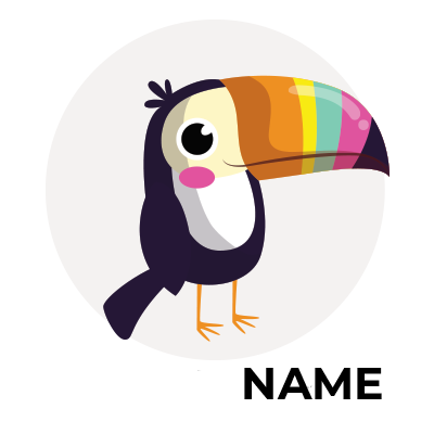 Colorful toucan illustration for the Toucan baby product line, ideal for pacifiers and accessories at pacifier-baby.co