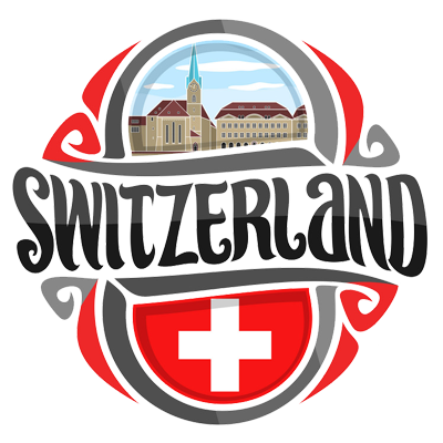 Colorful graphic of the Switzerland flag, featuring iconic Swiss imagery, perfect for baby products.\n\nCaption: Celeb