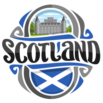 Logo featuring the Scottish flag and a castle, representing the Flag Scotland baby product.\n\nCaption: Celebrate Scot