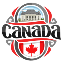 Colorful \"Flag Canada\" design suitable for baby products, featuring the Canadian flag and iconic symbols.\n\nCaption