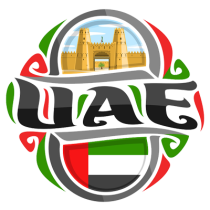 Design featuring the UAE flag and traditional elements, perfect for baby products like bibs and hats.\n\nCaption: Cele