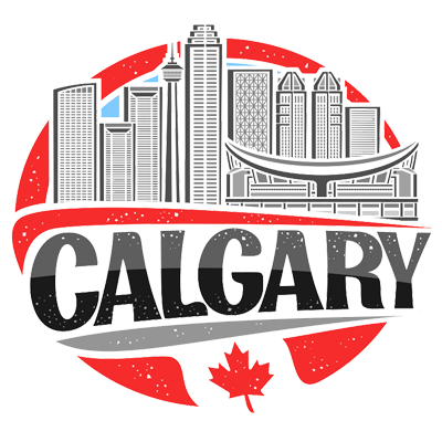 City of Calgary logo featuring skyline and maple leaf, suitable for baby product branding. \n\nCaption: Celebrate Calg