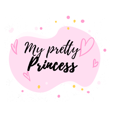 Cute \"My Pretty Princess\" design featuring hearts and playful elements, perfect for baby items.\n\nCaption: Celebrat