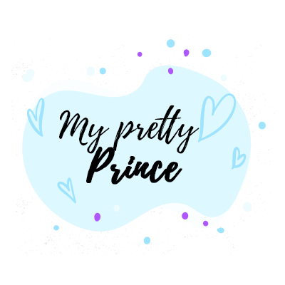 A charming baby design featuring the text \"My handsome prince version-1\" with a soft blue background and decorative 