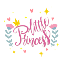 My little princess version-8 design featuring colorful text with flowers and stars, perfect for baby items.\n\nCaption