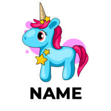 Cute unicorn with wings sitting on a cloud, perfect for baby products like pacifiers and bodysuits.\n\nCaption: Adorab