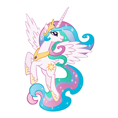 My Little Pony Princess Celestia model-3, a colorful unicorn with wings, perfect for baby items. \n\nCaption: Bring ma