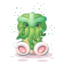 Cute plush toy of a green tentacle animal, perfect addition to baby’s collection of soft toys.\n\nCaption: Discover th
