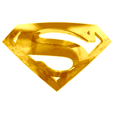 Golden Superman logo pattern, perfect for baby products like bodysuits and pacifiers from pacifier-baby.com.\n\nCaptio