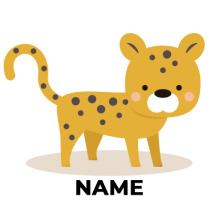 Cute cartoon tiger character design for baby products like pacifiers and bodysuits.  \n\nCaption: Adorable tiger chara