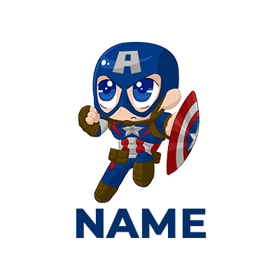 Captain America kids pattern-1 design featuring a playful superhero figure, ideal for baby products.\n\nCaption: Captu