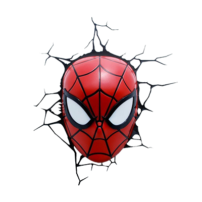 Spiderman head breaking through a wall, perfect for adding a playful touch to your baby\'s room.\n\nCaption: Bring exc