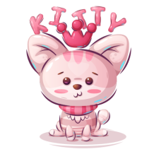 Adorable pink kitty design with a crown and striped patterns, perfect for baby products.\n\nCaption: Add a touch of wh