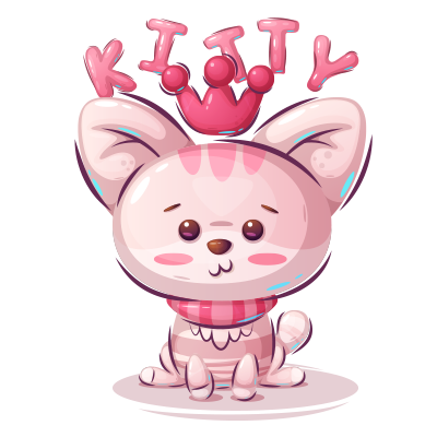 Adorable pink kitty design with a crown and striped patterns, perfect for baby products.\n\nCaption: Add a touch of wh