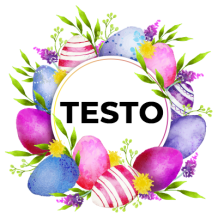 Colorful Easter Egg design featuring various decorated eggs surrounded by flowers, perfect for baby items. \n\nCaption