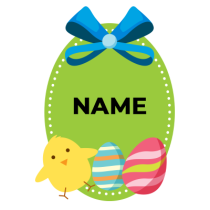 Colorful Easter Egg edition-3 featuring a chick and decorated eggs, perfect for baby-themed celebrations. \n\nCaption: