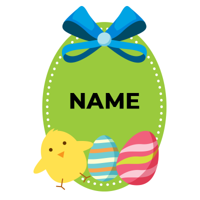 Colorful Easter Egg edition-3 featuring a chick and decorated eggs, perfect for baby-themed celebrations. \n\nCaption: