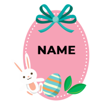 Colorful Easter Egg version-4 design featuring a cute bunny and decorative elements, perfect for baby items.  \n\nCapt