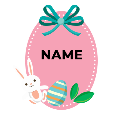 Colorful Easter Egg version-4 design featuring a cute bunny and decorative elements, perfect for baby items.  \n\nCapt