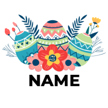 Colorful Easter Egg model-5 design featuring decorative eggs and flowers, perfect for baby-themed products.\n\nCaption