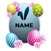 Colorful Easter-themed baby product featuring vibrant eggs and flowers, perfect for springtime celebrations.\n\nCaptio