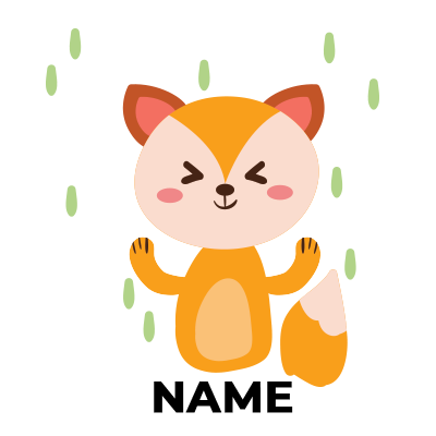 Cute fox character design in orange and white, featuring a cheerful expression, ideal for baby products.\n\nCaption: A