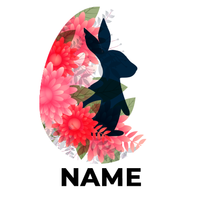 Colorful Easter Egg model-15 featuring a playful bunny and floral design, perfect for baby items. \n\nCaption: Celebra
