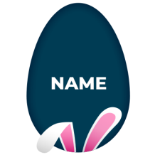 Easter egg pattern-17 design, featuring a blue background with decorative bunny elements, ideal for baby products.\n\n