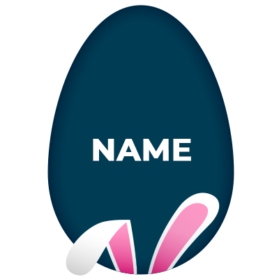 Easter egg pattern-17 design, featuring a blue background with decorative bunny elements, ideal for baby products.\n\n